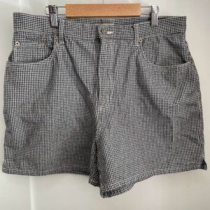 black and white plaid vintage denim shorts